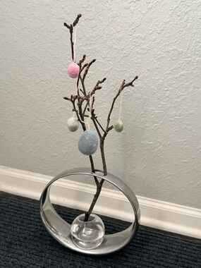 Metal and Glass Vase